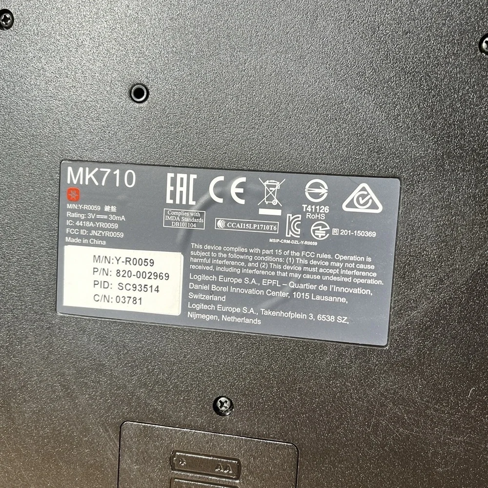 Logitech MK710 Wireless Keyboard Y-R0059‎ Unifying Receiver Tested Working READ
